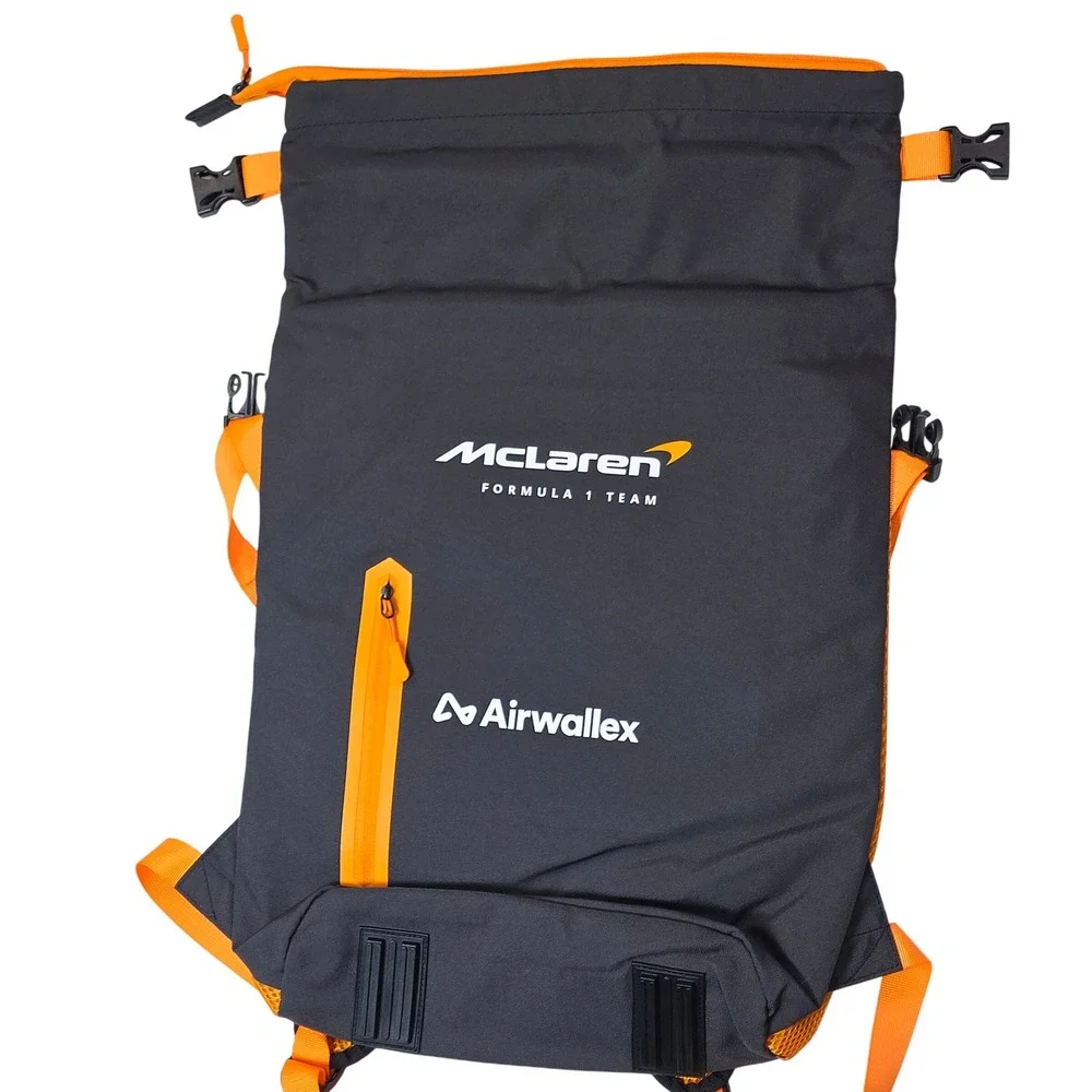 McLaren‎ Formula 1 Team Airwallex Backpack Grey Orange Roll Top Racing Bag NEW